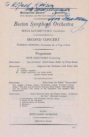 Lot #902 Igor Stravinsky Program - Image 2