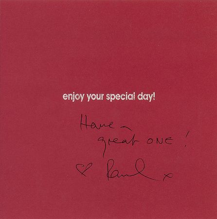 Lot #912 Beatles: Paul McCartney Birthday Card - Image 2