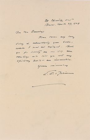 Lot #784 Edward Arlington Robinson Handwritten Letter Signed - Image 1