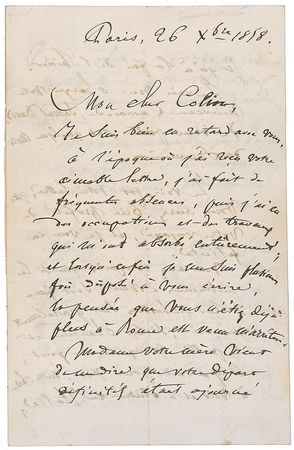 Lot #903 Ambroise Thomas Handwritten Letter Signed - Image 1