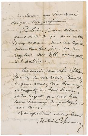 Lot #903 Ambroise Thomas Handwritten Letter Signed - Image 2