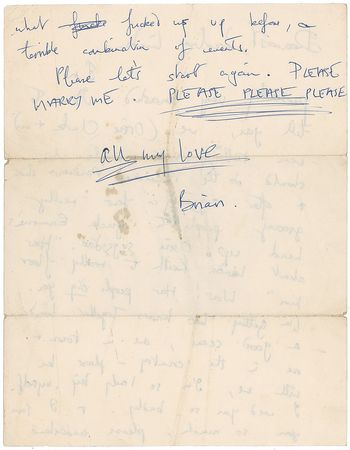 Lot #925 Rolling Stones: Brian Jones: A ?very smashed? Jones begs off-and-on girlfriend Linda Keith to be his wife: ?Please let's start again. PLEASE MARRY ME. PLEASE PLEASE PLEASE? - Image 2