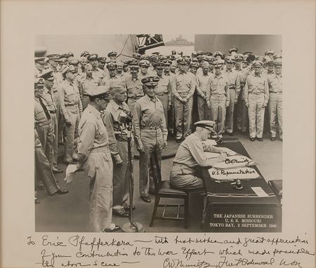 Lot #484 Chester Nimitz: ?Your contribution to the war effort...made possible the above scene? - Image 1