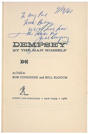 Lot #1521 Jack Dempsey Book - Image 3