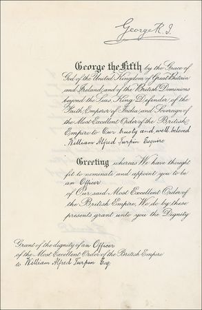 Lot #242 Winston Churchill and King Edward VIII: World War I-dated archive including a congratulatory Churchill letter and an Edward, Prince of Wales, Order of the British Empire presentation - Image 3