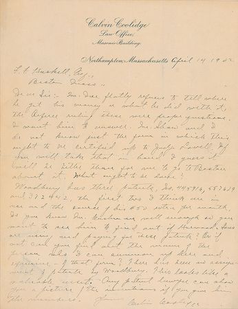 Lot #19 Calvin Coolidge: “This looks like a