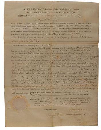 Lot #87 James Madison Signed Document - Image 1