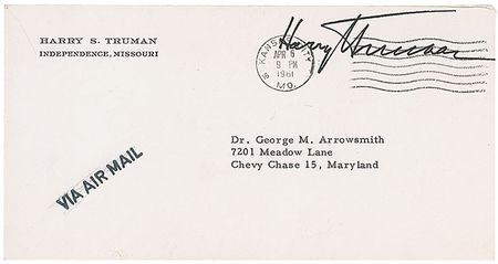 Lot #146 Harry S. Truman: Truman sends an invitation to “the dedication of the Library Mural which Thomas Hart Benton has painted” - Image 2