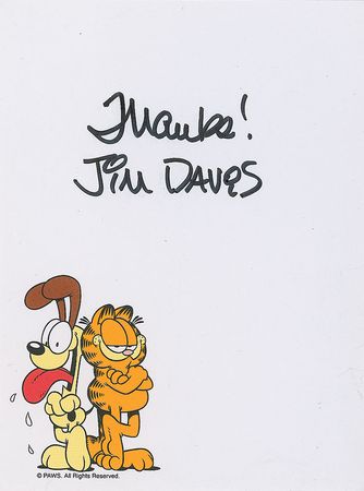 Lot #826 Jim Davis Typed Letter Signed and Signature - Image 1