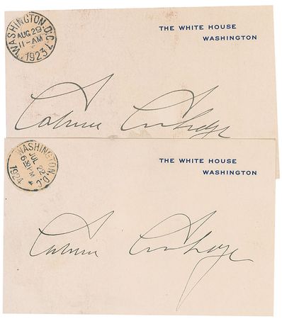 Lot #18 Calvin Coolidge and Cabinet Group Lot