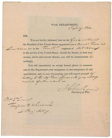 Lot #233 John C. Calhoun Signed Document - Image 1