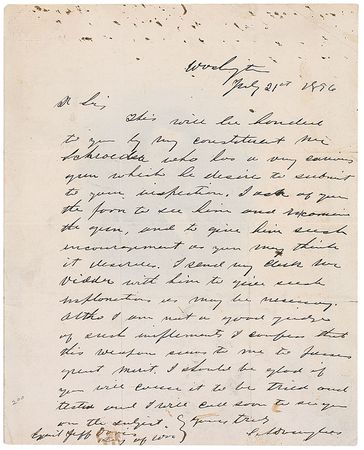 Lot #266 Stephen A. Douglas: Douglas submits a gun to Jefferson Davis for testing - Image 1
