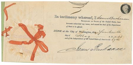 Lot #12 James Buchanan Signed Document