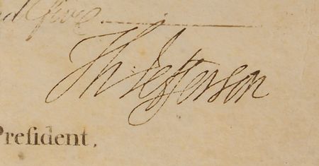 Lot #61 Thomas Jefferson and James Madison: Jefferson and Madison sign a ship?s pass for a vessel named after the president - Image 2