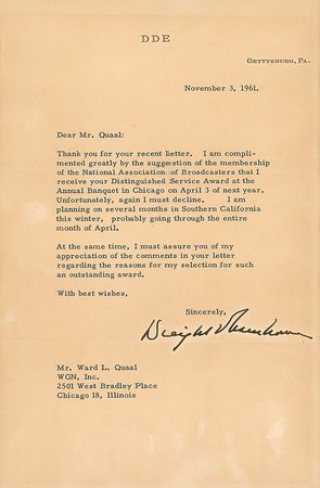Lot #25 Dwight D. Eisenhower Typed Letter Signed