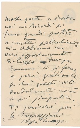 Lot #894 Giacomo Puccini: Puccini writes at sea on his way to premier La Fanciulla del West at the Met - Image 2