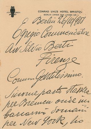 Lot #877 Enrico Caruso: ?The letter is to be given to him in case of my death? - Image 1