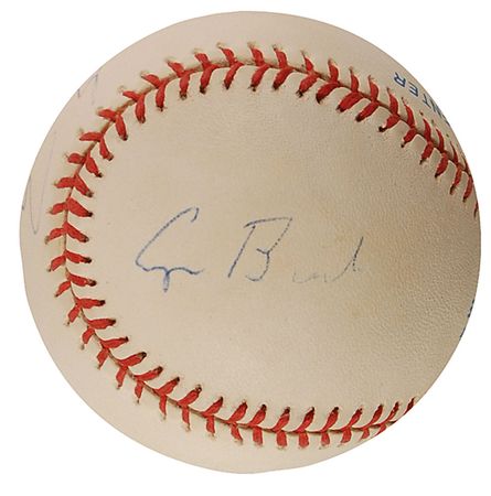 Lot #170 George and George W. Bush Baseball - Image 2