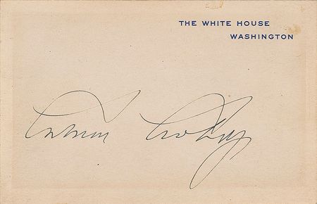 Lot #21 Calvin Coolidge White House Card