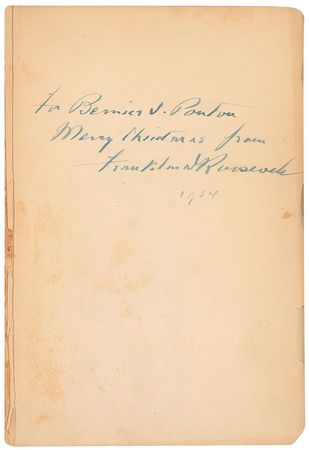 Lot #118 Franklin D. Roosevelt: Newly-elected Roosevelt inscribes a first edition of his ?New Deal? - Image 1