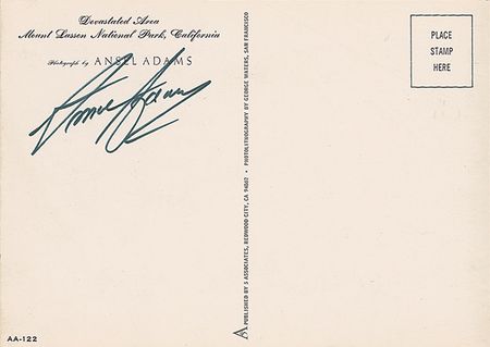 Lot #651 Ansel Adams Postcard - Image 1