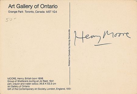 Lot #761 Henry Moore Postcard - Image 1