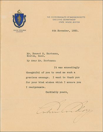 Lot #165 Calvin Coolidge Typed Letter Signed - Image 2