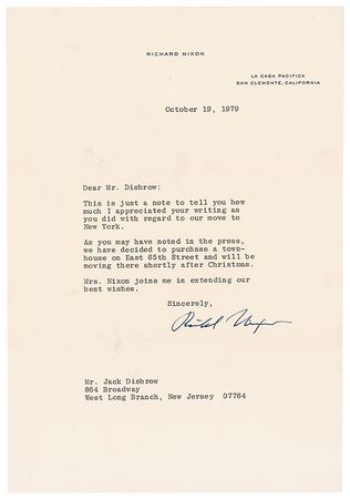 Lot #94 Richard Nixon Typed Letter Signed - Image 1