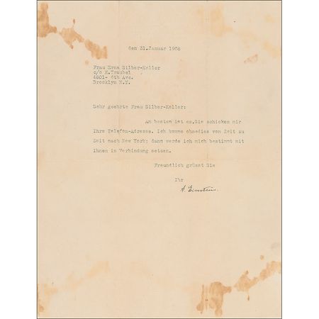 Lot #256 Albert Einstein Typed Letter Signed - Image 1