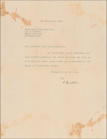 Lot #256 Albert Einstein Typed Letter Signed - Image 2