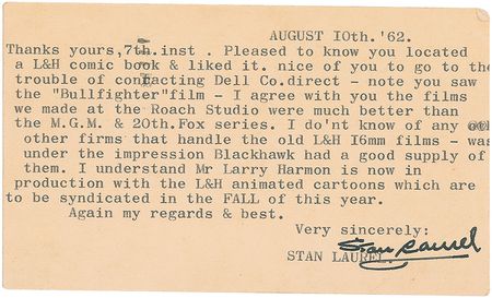 Lot #1204 Stan Laurel Typed Letter Signed - Image 1