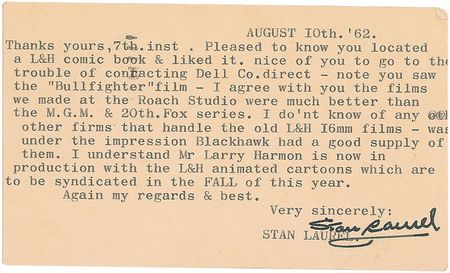 Lot #1204 Stan Laurel Typed Letter Signed - Image 2