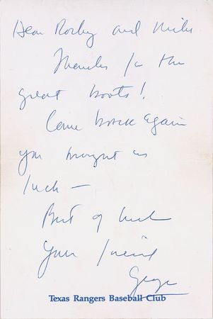 Lot #9 George W. Bush: Rare handwritten letter