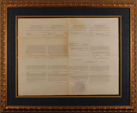Lot #5 James Buchanan Signed Document
