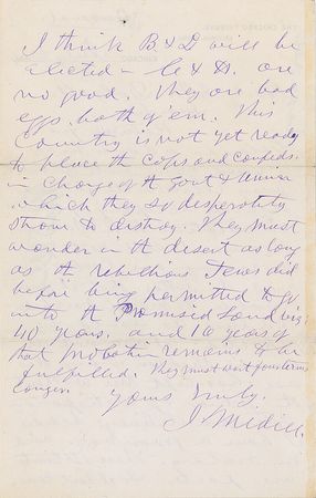 Lot #321 Joseph Medill: “This country is not yet ready to place the cops and confeds in charge of the govt” - Image 1
