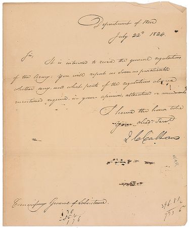 Lot #218 John C. Calhoun Signed Letter - Image 2