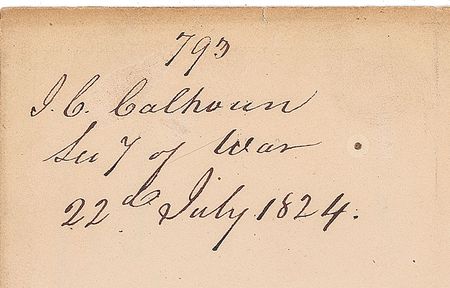 Lot #218 John C. Calhoun Signed Letter - Image 1