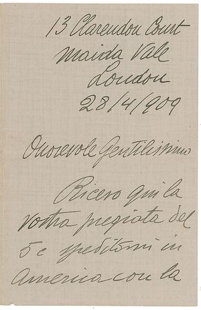 Lot #940 Enrico Caruso Handwritten Letter Signed - Image 3