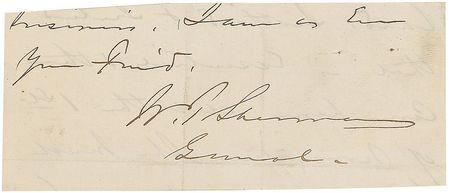 Lot #546 William T. Sherman Signature - Image 2
