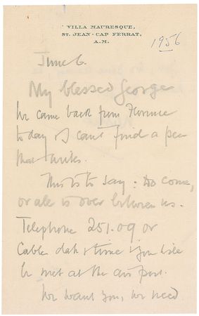 Lot #837 W. Somerset Maugham Handwritten Letter Signed - Image 2