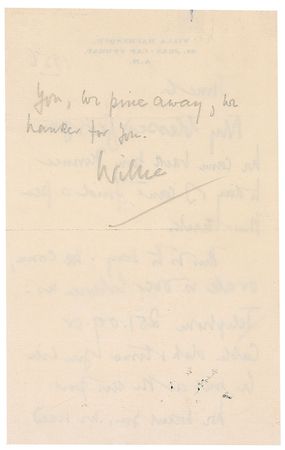 Lot #837 W. Somerset Maugham Handwritten Letter Signed - Image 1