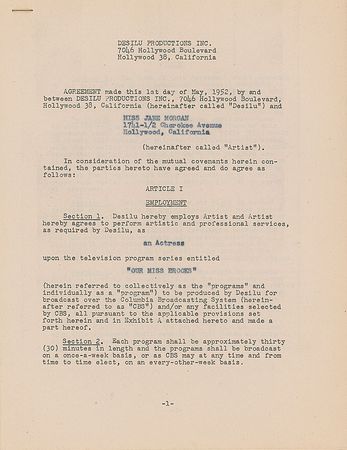 Lot #1397 Jane Morgan Signed Document - Image 2