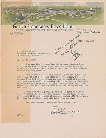 Lot #264 Father E. J. Flanagan Typed Letter Signed - Image 2