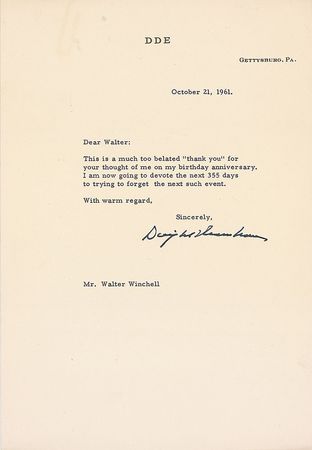 Lot #26 Dwight D. Eisenhower Typed Letter Signed
