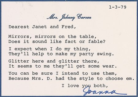 Lot #1369 Johnny and Joanna Carson Letters - Image 2
