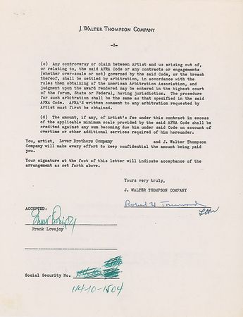 Lot #1393 Frank Lovejoy - Image 1