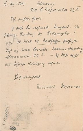 Lot #835 Heinrich Mann Handwritten Letter Signed - Image 2