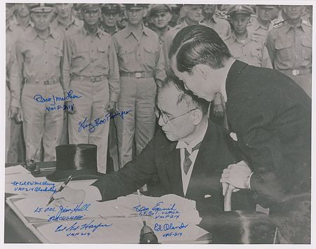 Lot #567 Black Sheep Squadron Signed Photographs - Image 1