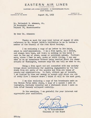 Lot #543 Eddie Rickenbacker Typed Letter Signed - Image 2