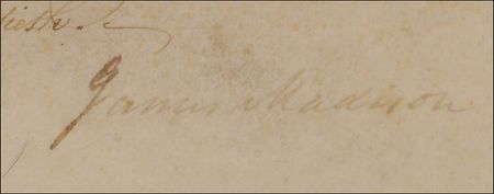 Lot #91 James Madison Signed Document - Image 1